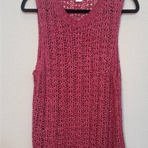 GAP Pink Ribbed Sleeveless Tank Top